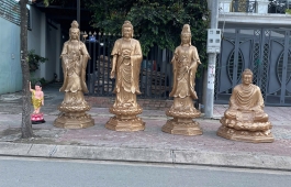 Tượng Phật Composite Sơn màu đồng - Biểu tượng của sự trang nghiêm