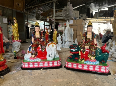 Bộ Tượng Phật Văn Thù và Phổ Hiền Composite: Biểu Tượng Của Đại Trí & Đại Hạnh trong Phật Giáo