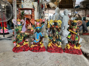 Bộ Tượng Tứ Đại Thiên Vương Composite: Hộ Trì Phật Pháp & Ý Nghĩa Khi Thờ