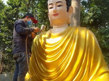 Dịch vụ sơn lại Tượng Phật Composite theo yêu cầu: Làm mới tượng cũ như ban đầu