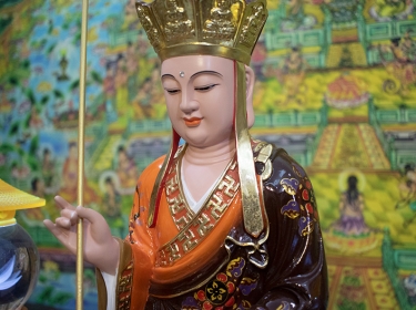 Tượng Phật Địa Tạng Vương Bồ Tát Composite: Đại Nguyện Độ Sinh & Hướng Dẫn Thỉnh Thờ Trang Nghiêm