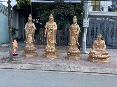 Tượng Phật Composite Sơn màu đồng - Biểu tượng của sự trang nghiêm