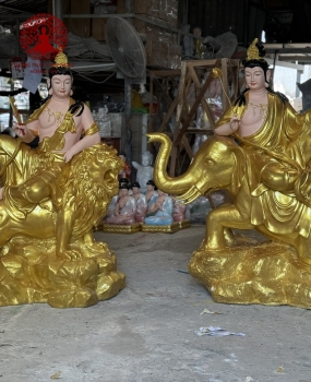 tượng phật văn thù sư lợi và phổ hiền bồ tát 
