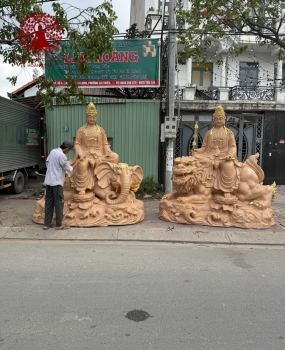 tượng phật văn thù sư lợi và phổ hiền bồ tát 