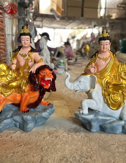 Tượng Phật Văn Thù Phổ Hiền 1162