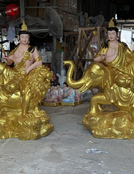 tượng phật văn thù sư lợi và phổ hiền bồ tát 