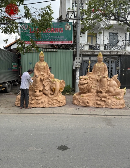 tượng phật văn thù sư lợi và phổ hiền bồ tát 